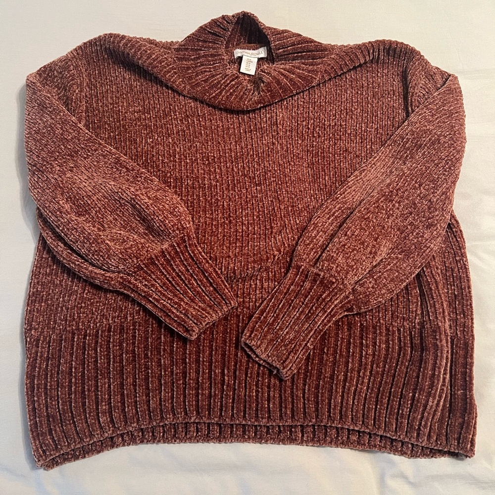 Cynthia Rowley Chenille Sweater in Burnt Orange